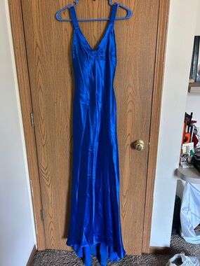 Elegant Royal Blue Slip Maxi Dress
